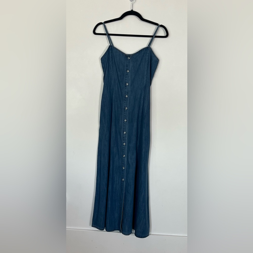 Z Supply- Sleeveless Button-Front Denim Maxi Dress - Blue-NWT-Size Small - Picture 3 of 5